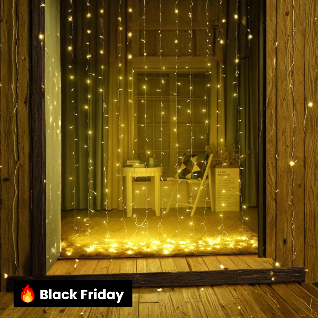 Cortina de Luzes de Fadas LED com Controle Remoto para Natal