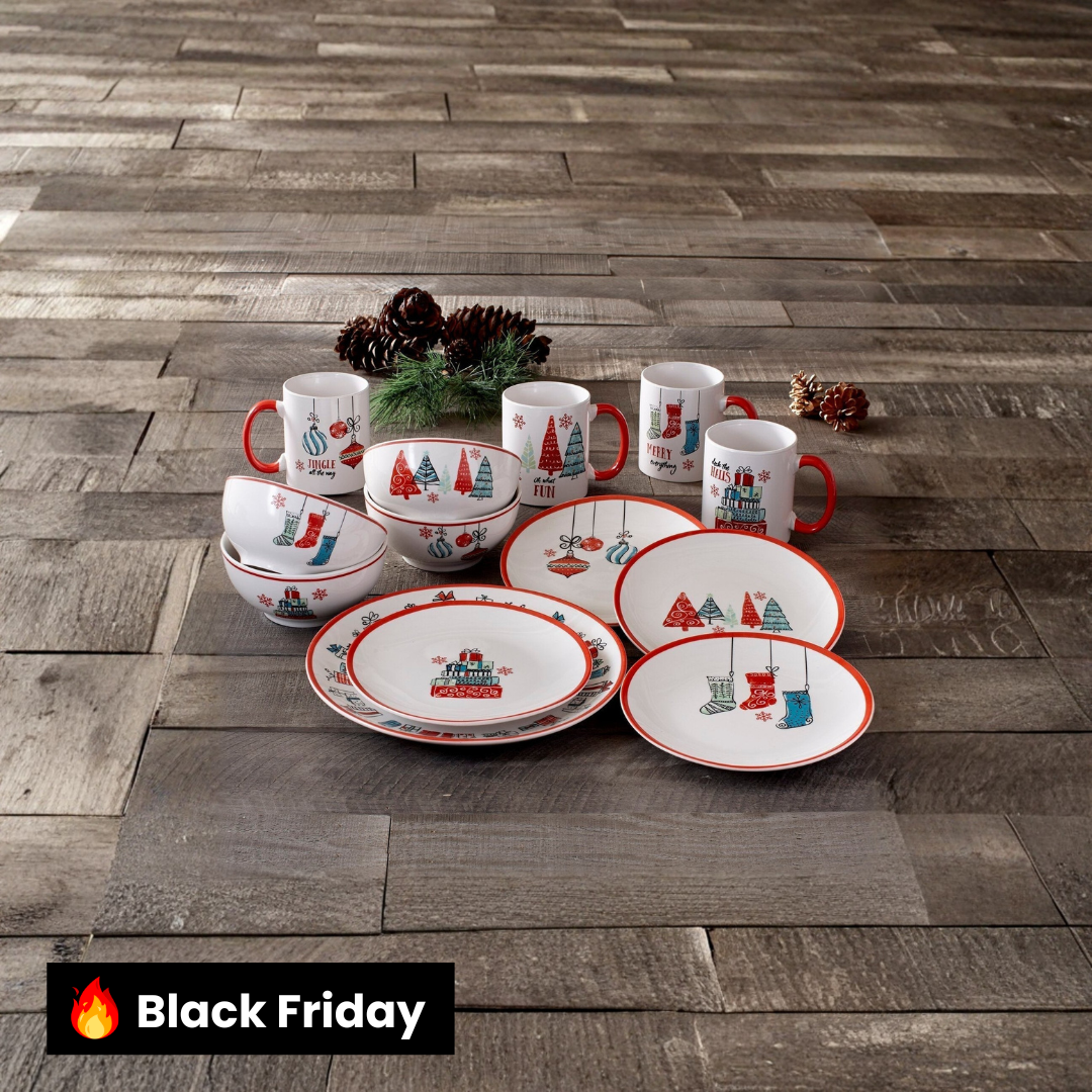 Kit Louça Natalina Completa – 16 Peças