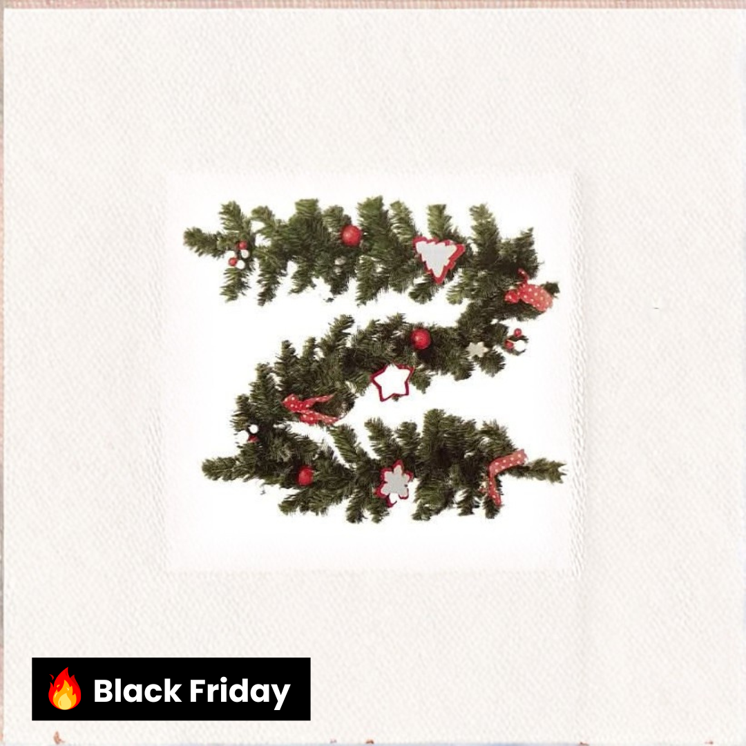 Festão Aramado Natalino Decorado 180cm