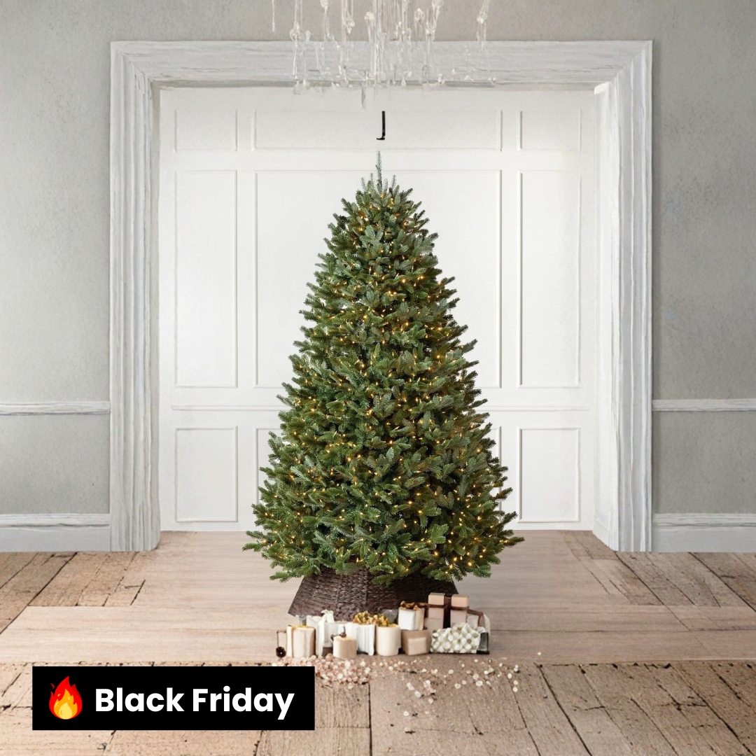 Árvore de Natal Verde Tradicional com Galhos Articulados, Suporte Metálico e Micro LEDs Embutidos