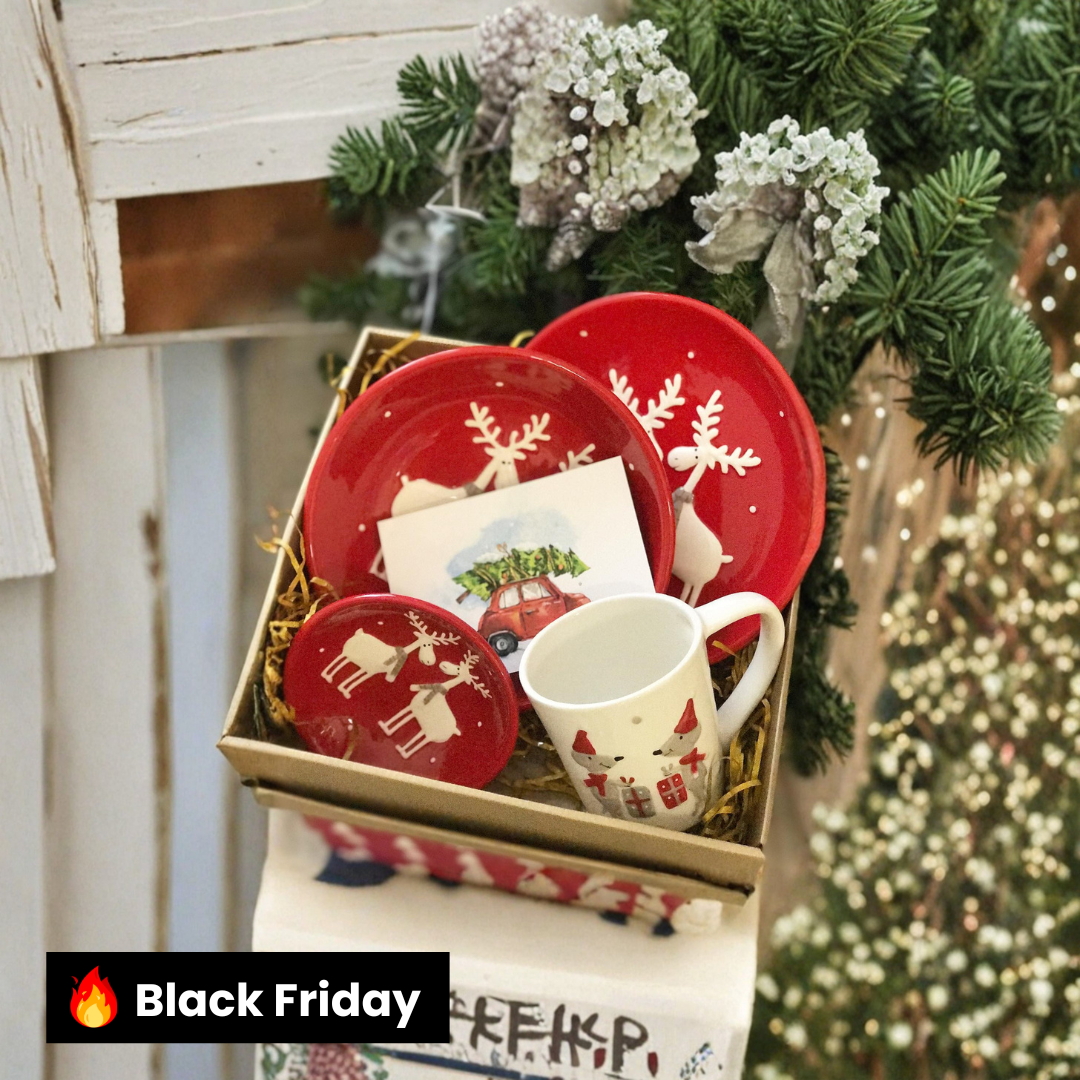 Kit Porcelana Natalina Charm – 4 Peças