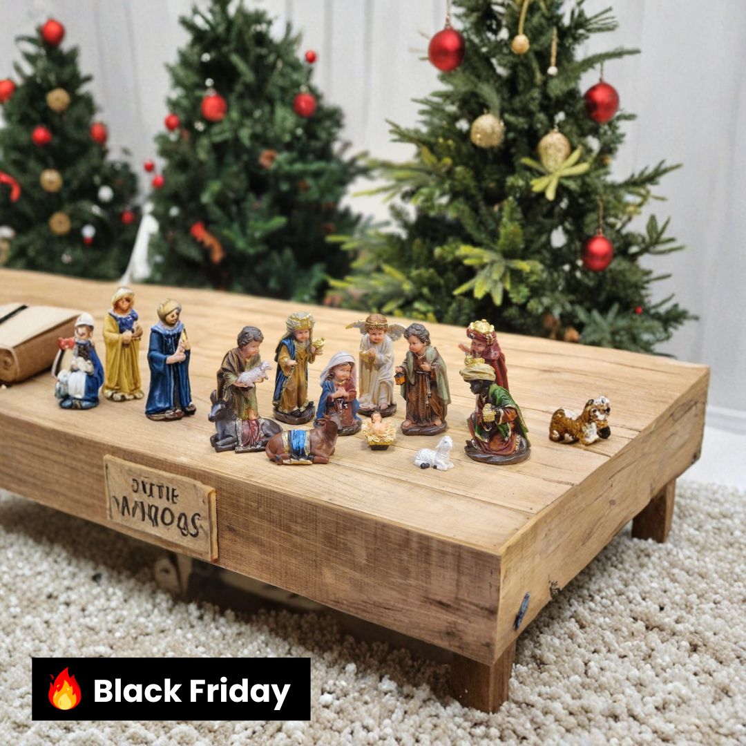 PRESÉPIO DE RESINA INFANTIL LUXO 11 PÇS