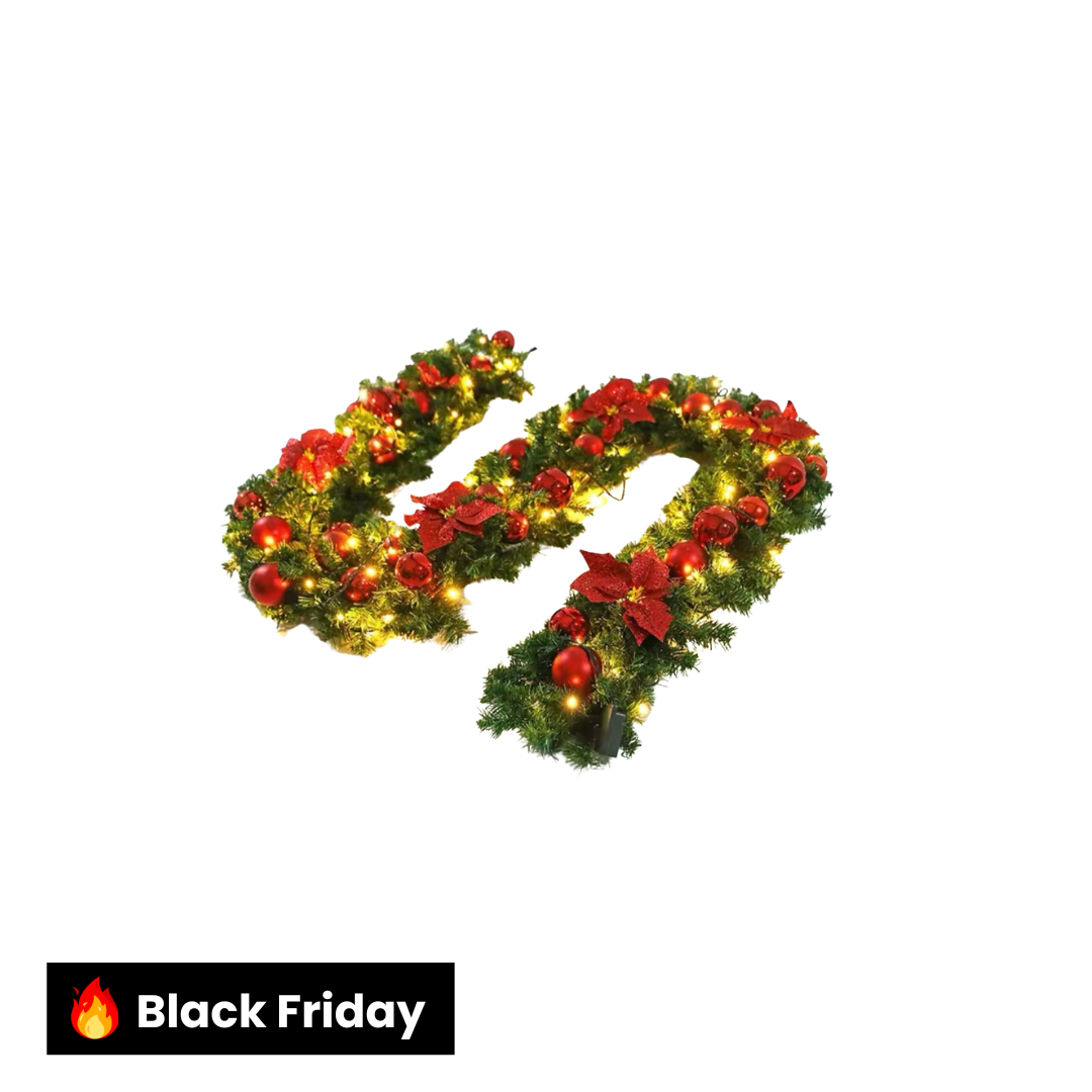 Festão de Natal com Kit led, bolas, enfeites