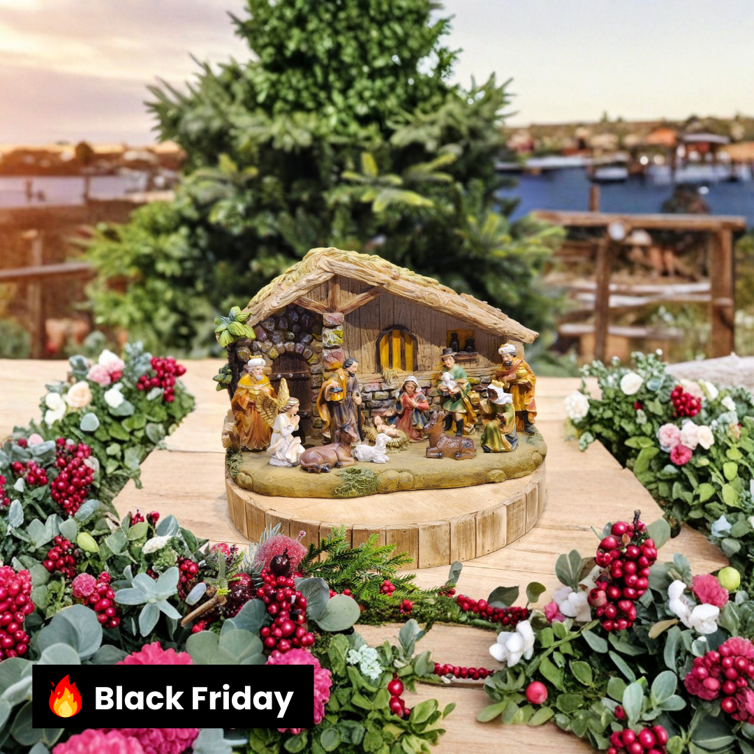 PRESÉPIO EM RESINA - PEÇA COM SOM