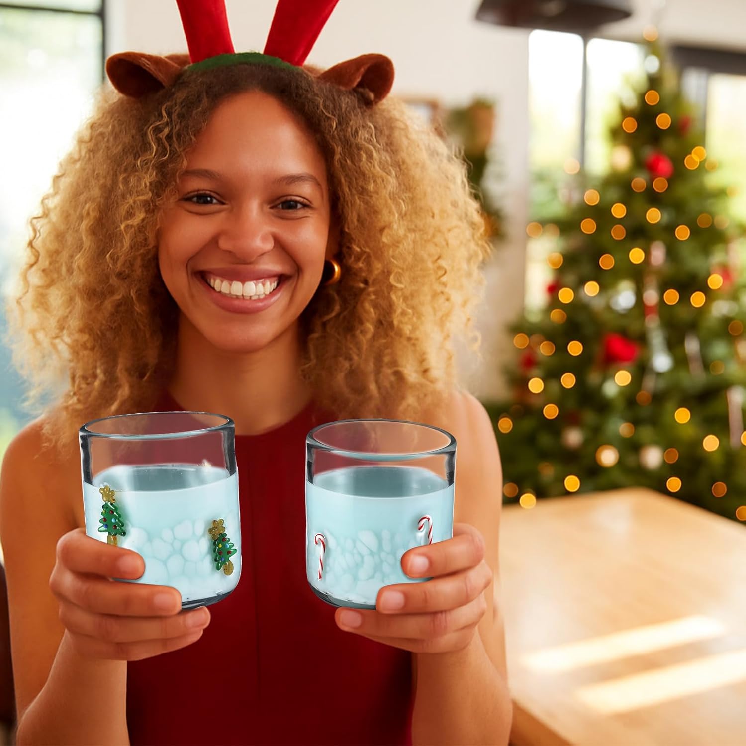 Kit Copos de Vidro Natalinos – 4 Peças