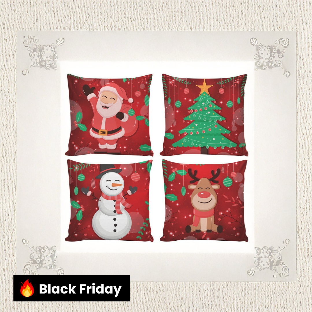 Kit Capas de Almofadas de Natal Para Decoração de Sofá