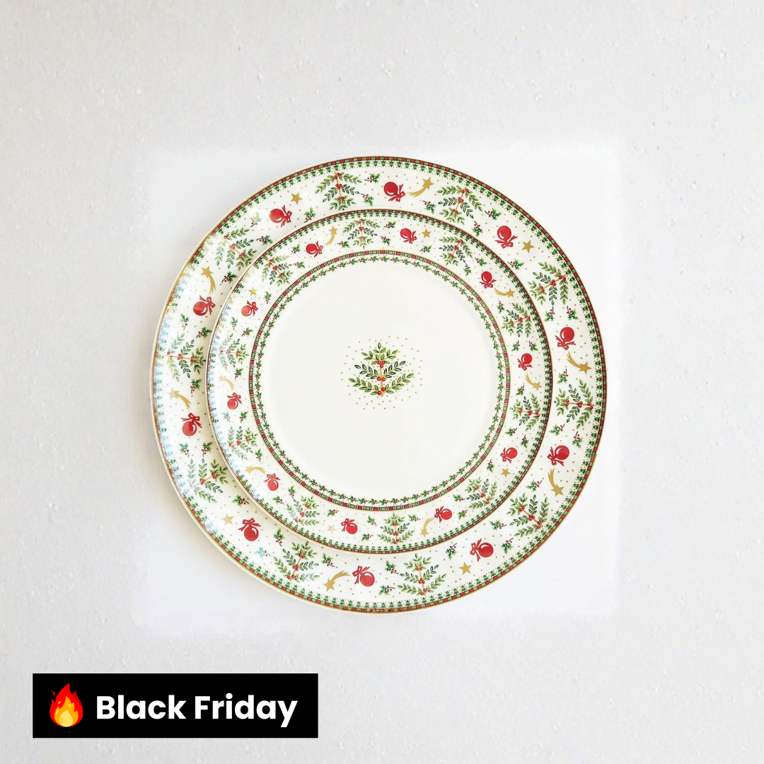 Kit Porcelana Natalina Elegance – 2 Peças