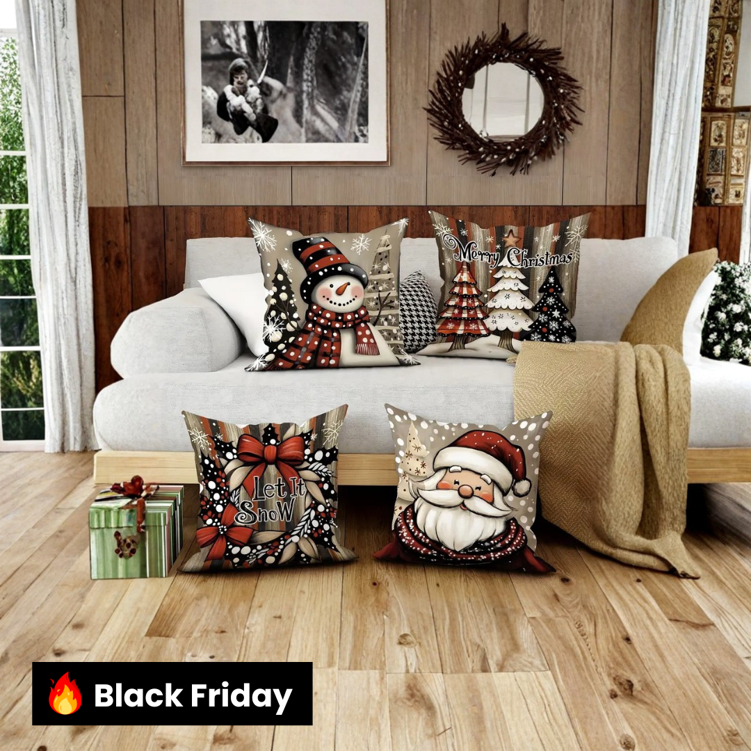 Kit Capas de Almofadas de Natal Sofisticada