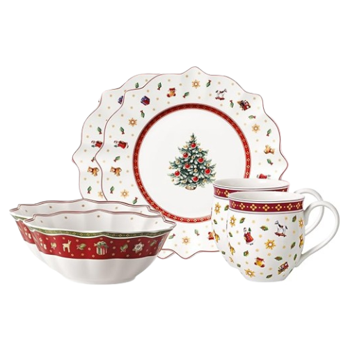 Kit Jantar Natalino Vermelho – 6 Peças