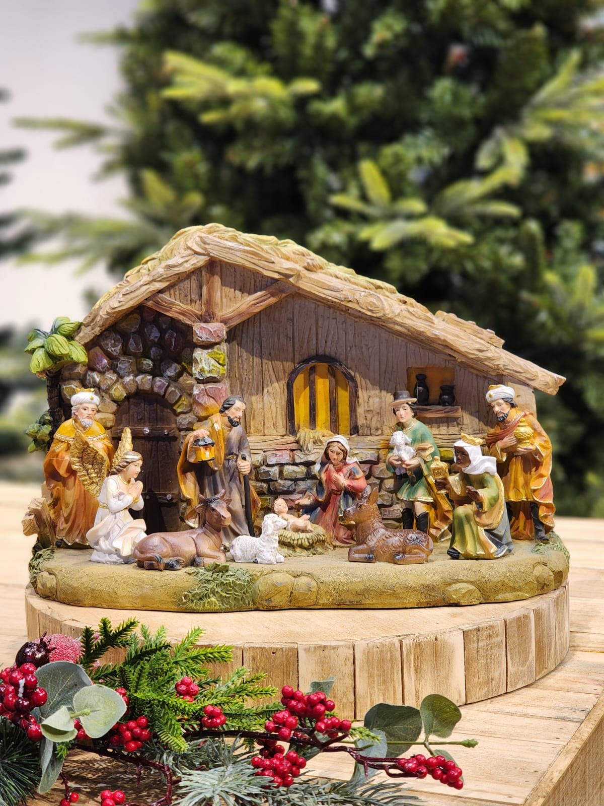 PRESÉPIO EM RESINA - PEÇA COM SOM