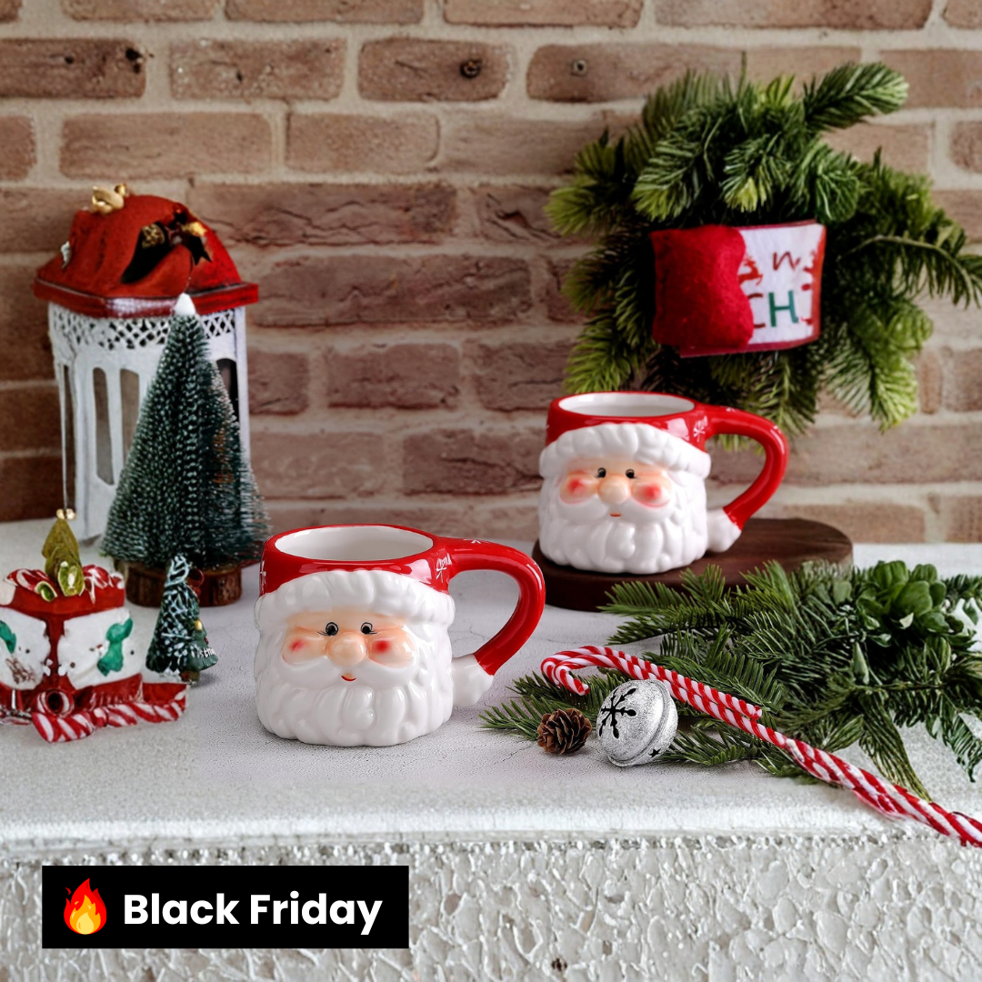 Kit Canecas Vintage Papai Noel – 2 Peças