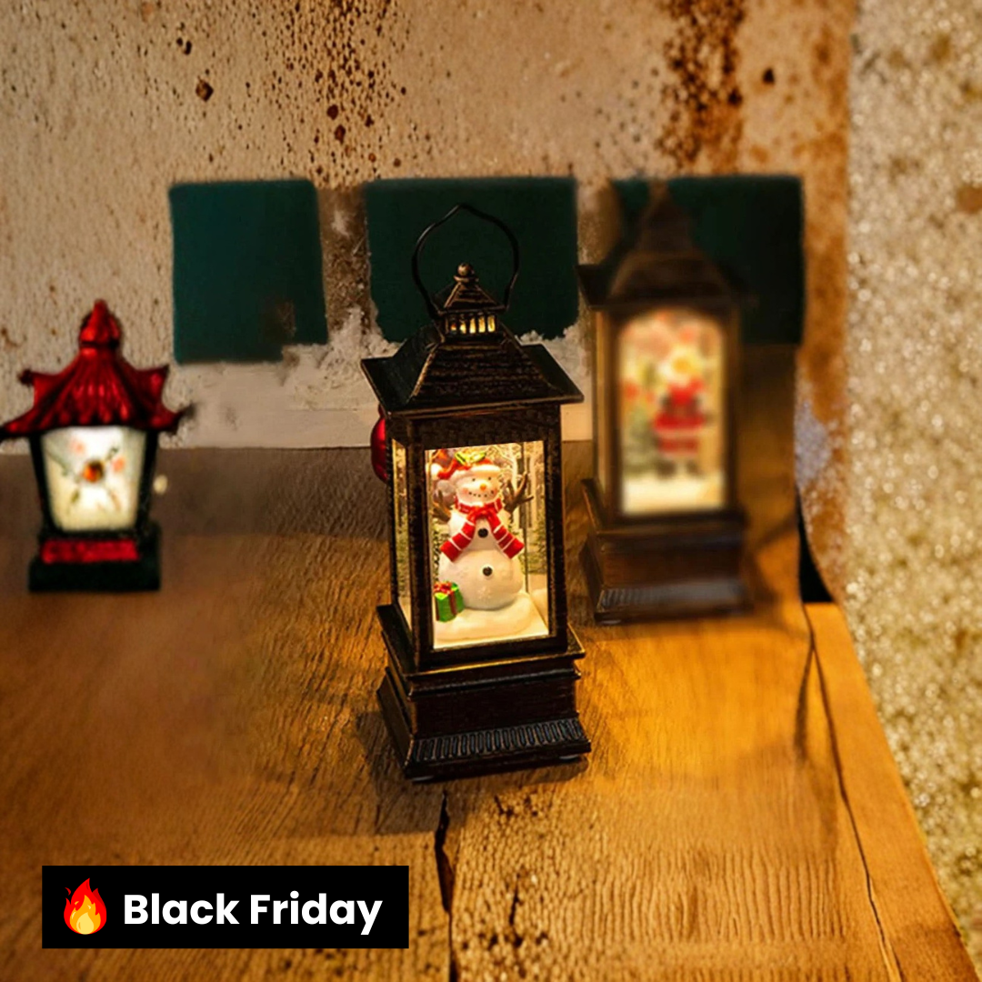 Luz Noturna Decorativa Natalina com Papai Noel e Boneco de Neve