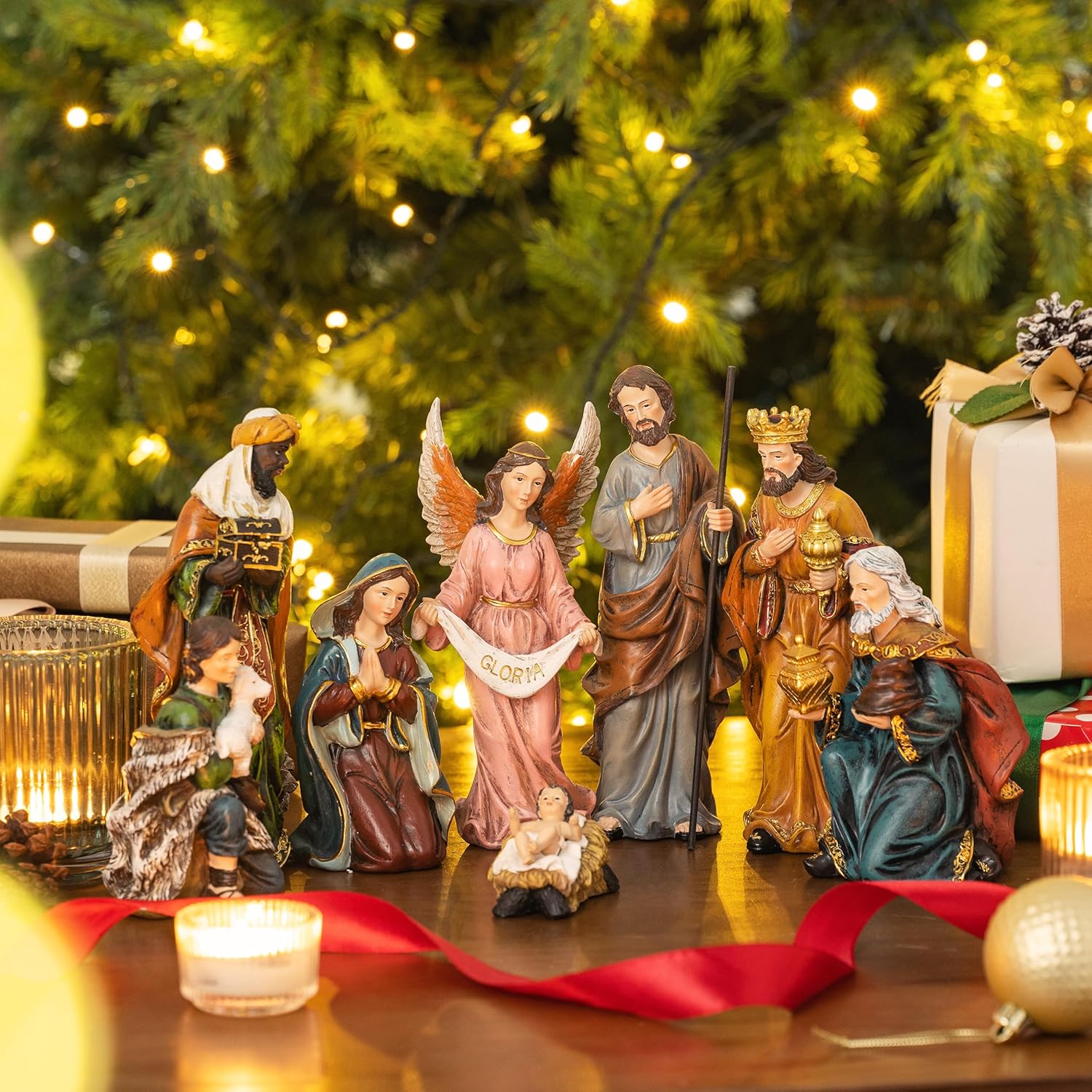 Presépio Luxo Sagrada Família – 8 Peças (20 cm)