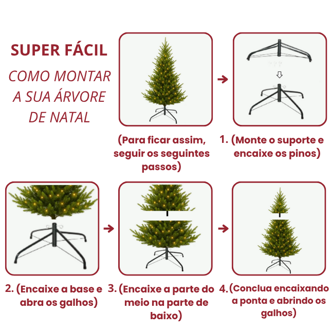 Pinheiro de Natal 900 Galhos [ + LED DE BRINDE ]