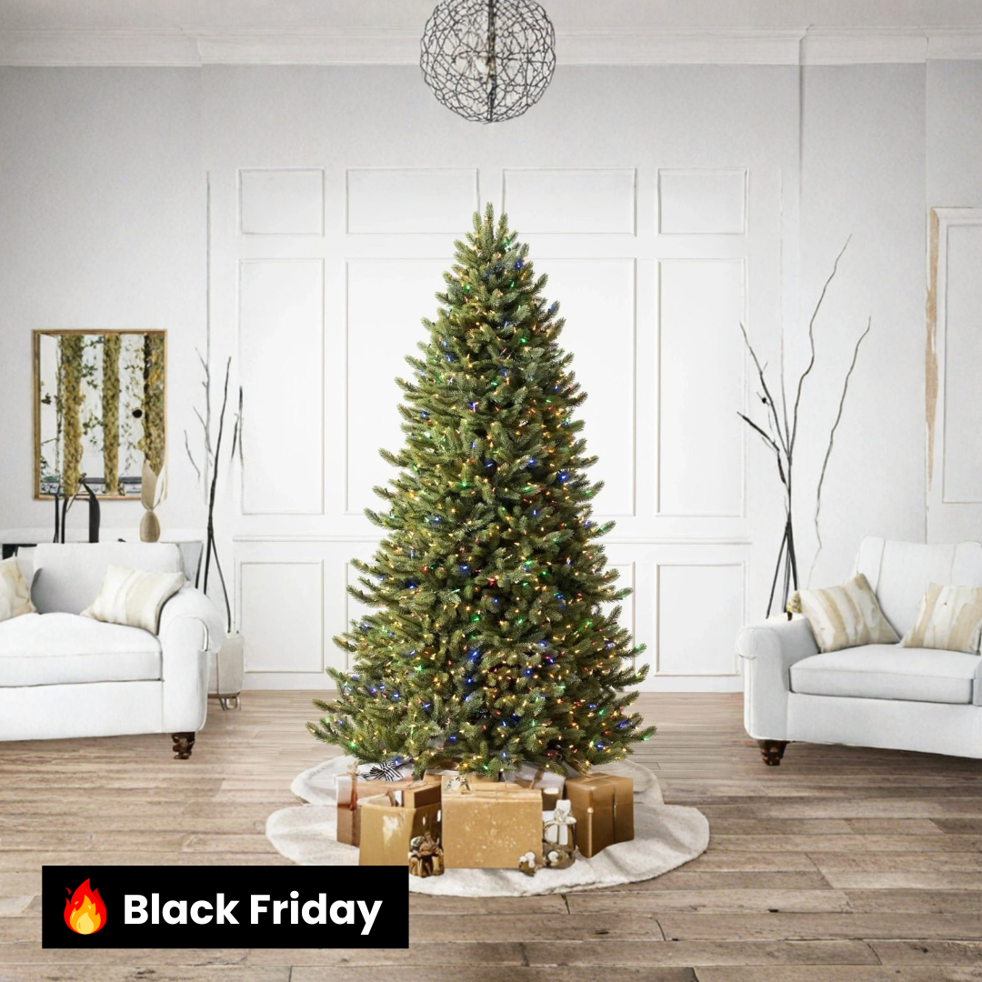 Árvore de Natal Fir com Galhos Articulados, Suporte Metálico e Micro LEDs Coloridos Embutidos