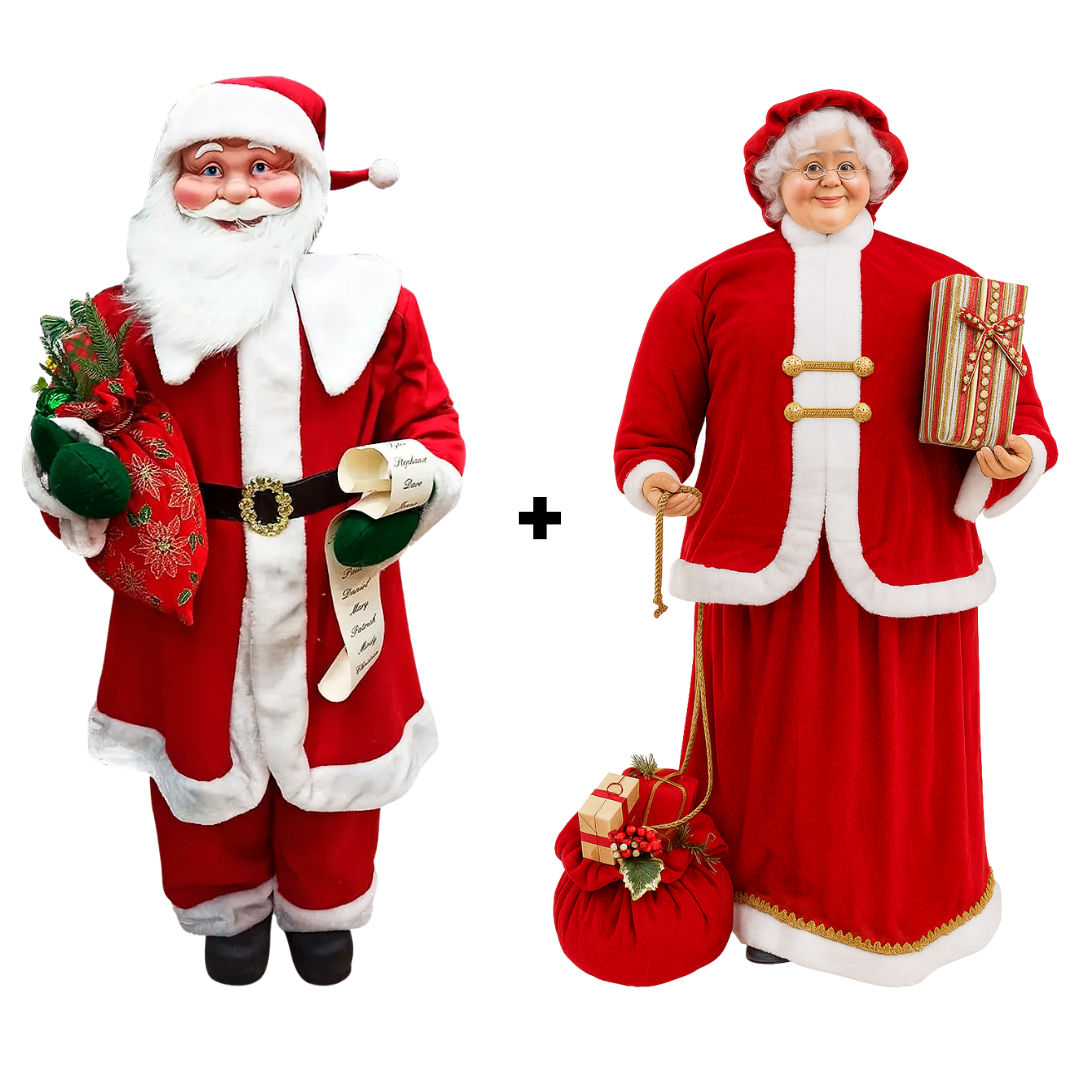 Kit Natalino - Papai Noel Gigante + Mamãe Noel