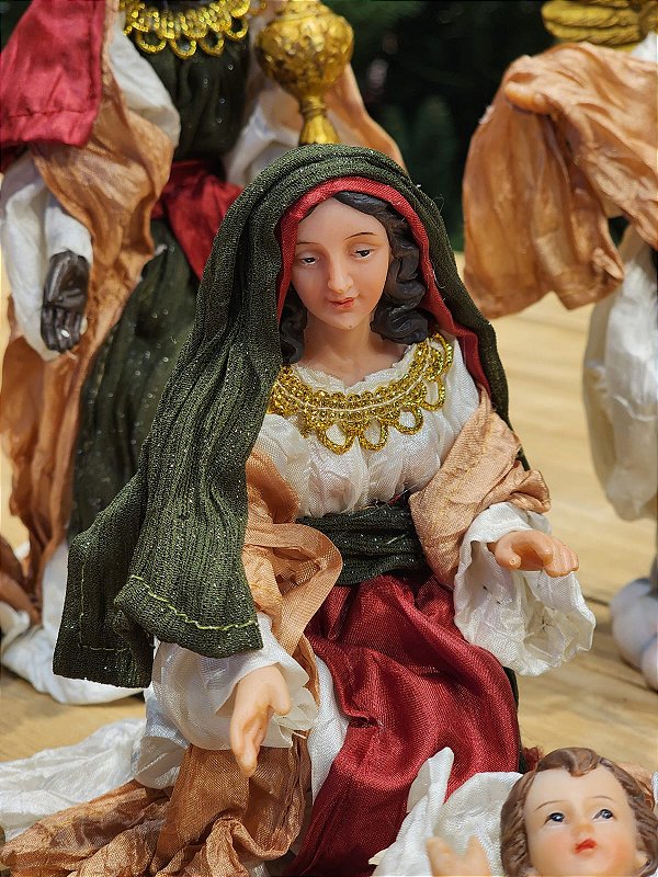 PRESÉPIO DE TECIDO LUXO 11 PÇS