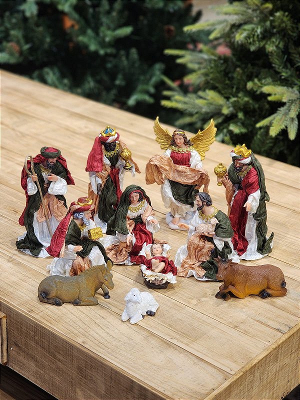 PRESÉPIO DE TECIDO LUXO 11 PÇS