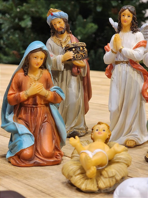 PRESÉPIO DE RESINA LUXO 11 PÇS