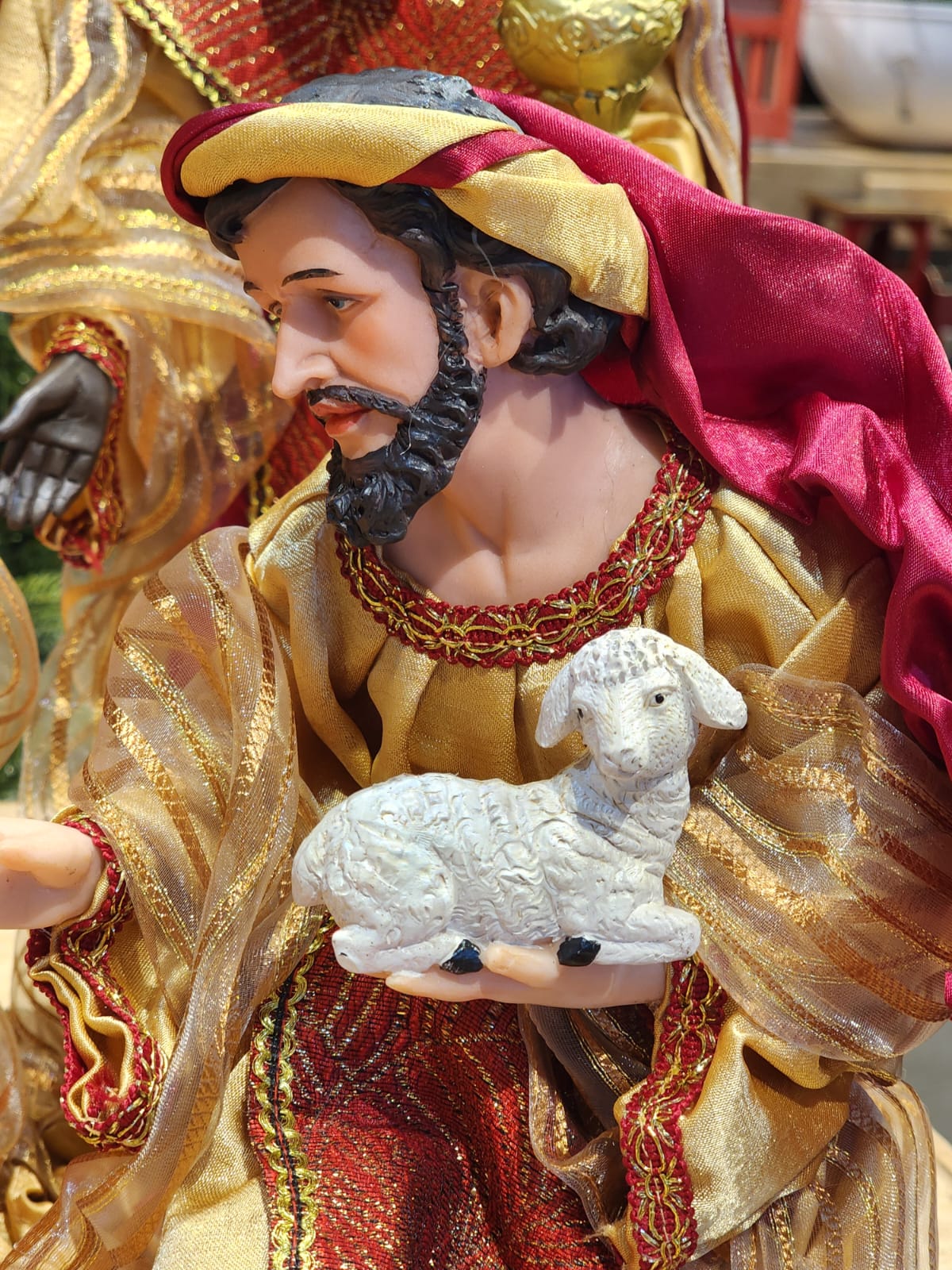 PRESÉPIO DE RESINA COM TECIDO LUXO 11 PÇS | Promoção apenas tamanhos de 28 e 36cm