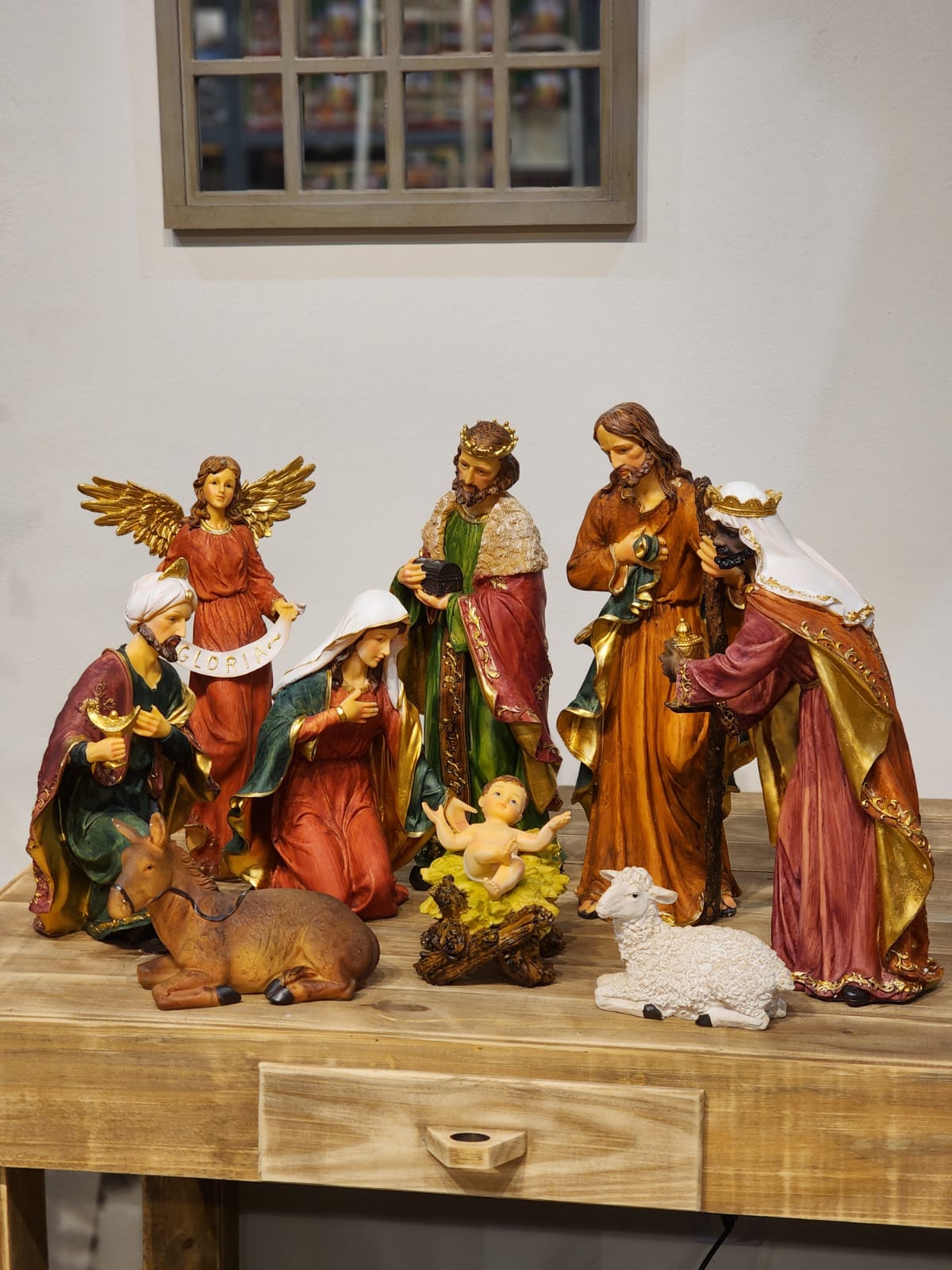 PRESÉPIO DE RESINA DE LUXO 9 PÇS Luxo